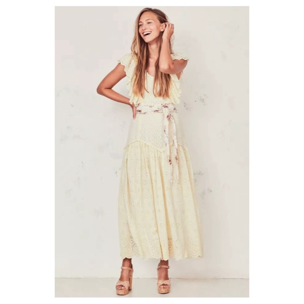 LoveShackFancy Cressida Dress‎ Ivory Large NWT $545
